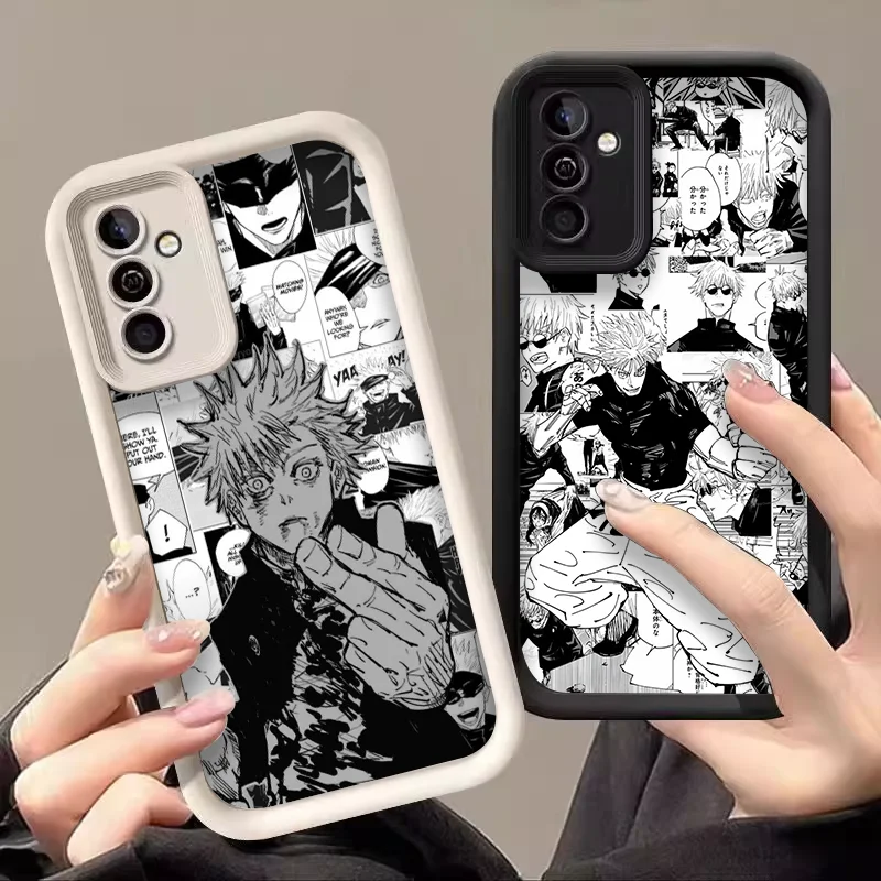 Funda de teléfono de Anime Jujutsu Kaisen para Samsung Galaxy S25 S24 FE S23 S22 S21 Plus Note 20 Ultra 5G Satoru Gojo, funda suave anticaída