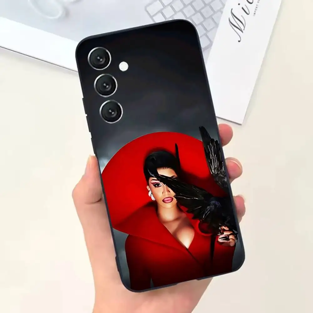 حافظة هاتف C-Cardi B Am I The D-Drama لهاتف سامسونج جالاكسي A73,31,32,72,41,53,52,71,22,5G,Note,J7,8,9 غطاء أسود ناعم #6