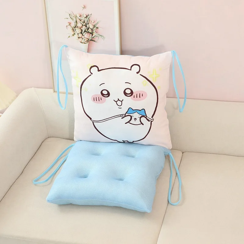 Cartoon Peripheral Chikawas Series Anime Kawaii Detachable Hachiwares Usagis Integrated Seat Cushion Mesh Breathable Pillow Gift