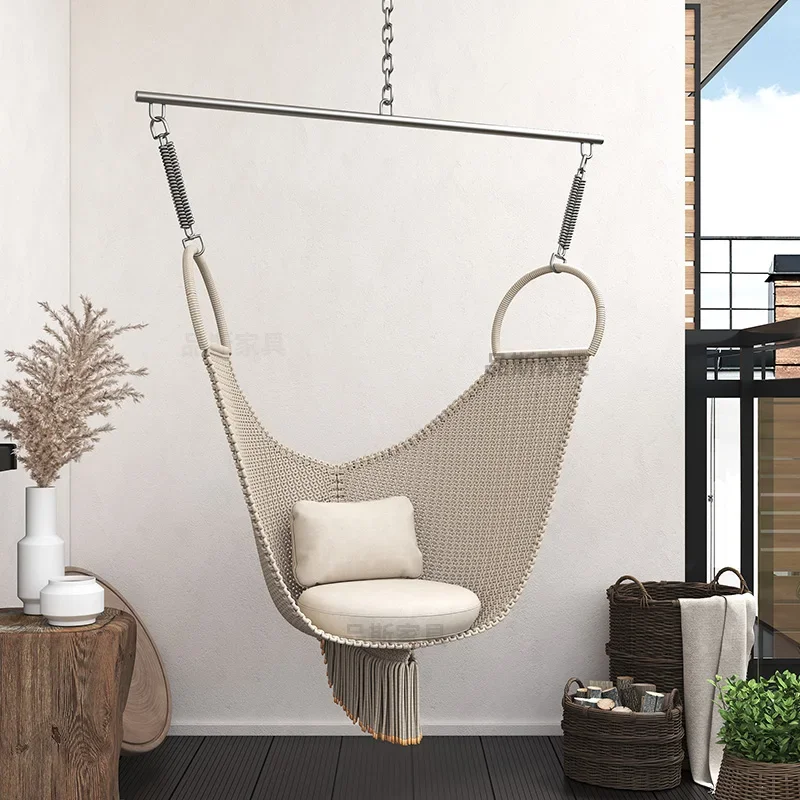 

Glider Swing Outdoor Cradle Chair Courtyard Home Nordic Swing Chair Balcony Hanging Basket Light Luxury Furniture Indoor Hammock