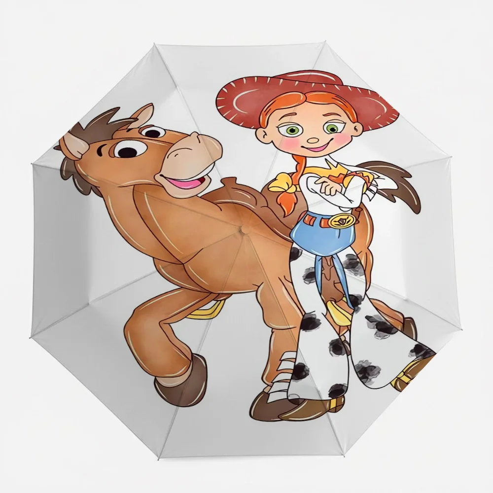 

Disney Toy Story Jessie and Bullseye Western Adventure Print Automatic Folding Umbrella, Portable Waterproof Windproof Travel Um