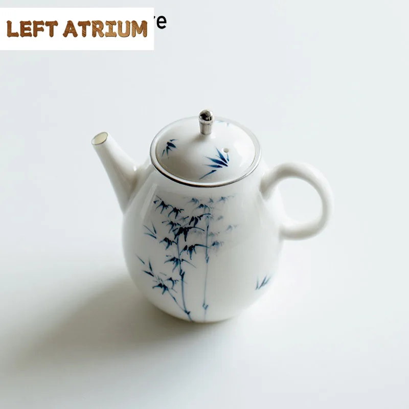 

150ml Pure Hand Drawn Platinum Ceramic Teapot Chinese Tea Maker Small Pot With Ball Filter Porcelain Kettle Kung Fu Tea Set Gift