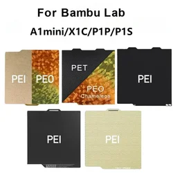 For Bambu Lab A1 Mini Build Plate Print 184X184mm PEI Heated Bed 257X257mm for Bamboo A1/X1/X1C/P1P/P1S 3D Printer PEO Chameleon