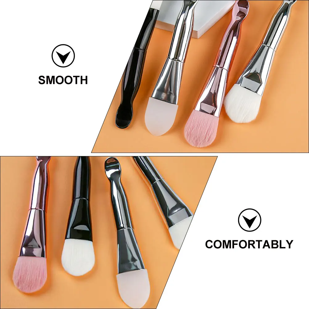 4 Uds cepillo para máscara Facial herramienta de máscara de silicona suave herramientas de belleza reutilizables para aplicar máscaras se adapta a los contornos faciales