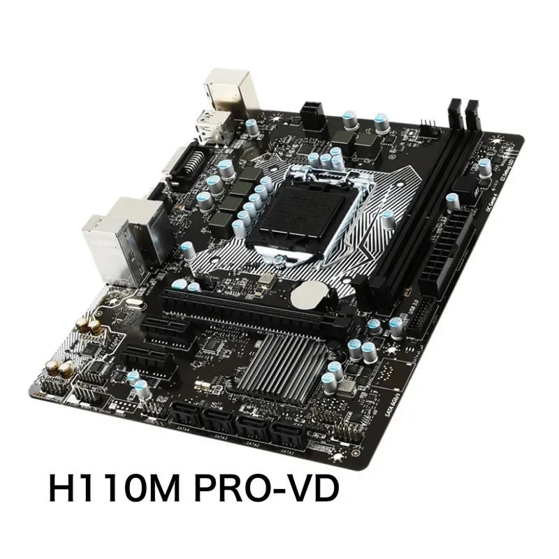 اللوحة الأم MSI H110M PRO-VD 32GB LGA 1151 DDR4 مايكرو ATX H110 اللوحة الرئيسية 100% تم اختبارها بشكل جيد وتعمل بالكامل شحن مجاني