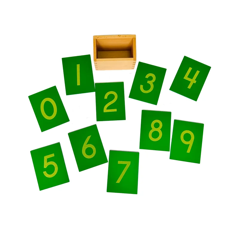 Montessori Rekenspeelgoed Schuurpapier Nummers Kaart Hout Digitale puzzel voor kinderen 0-9 Leermiddelen Educatief spel voor jonge kinderen