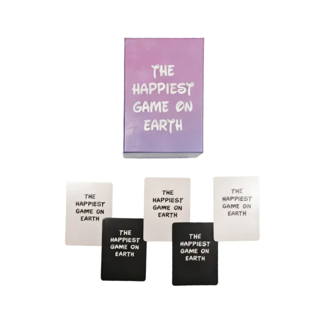 《Le jeu le plus heureux sur Terre》 Jeu de société version anglaise, Jeux de soirée pour la nuit des jeux, Jeu de cartes, Jeu interactif, Convient comme cadeau, Convient pour Halloween, Noël