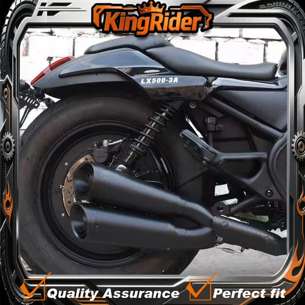 

Suitable for VOGE CU525 upgrades to a VH exhaust system with two diagonal outlets, including the tail section and mid-section.