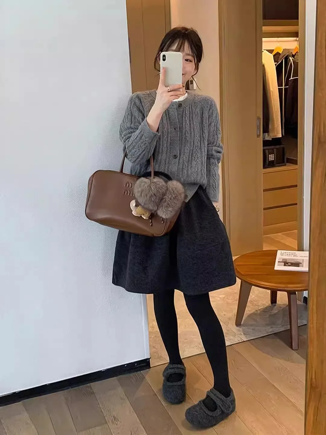 

Шерстяная юбка Deep ey для женщин, осенне-зимняя, свободного кроя, расклешенная, универсальная, с высокой талией, А-силуэт, для стройнящего эффекта