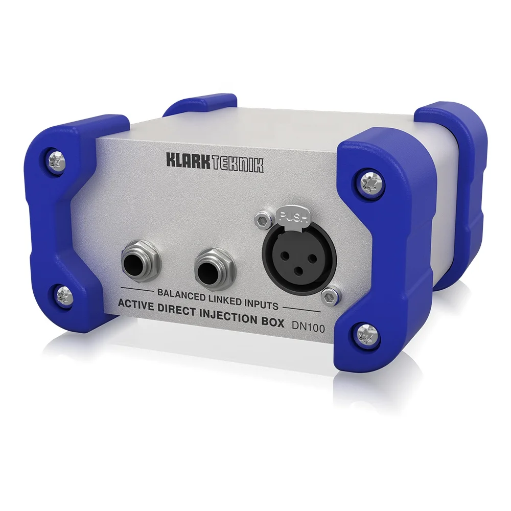 

Klark Teknik DN100 V2 Active DI Box 1-Channel Indoor Recording Studio Music Equipment with 48V Pantom Power Supply