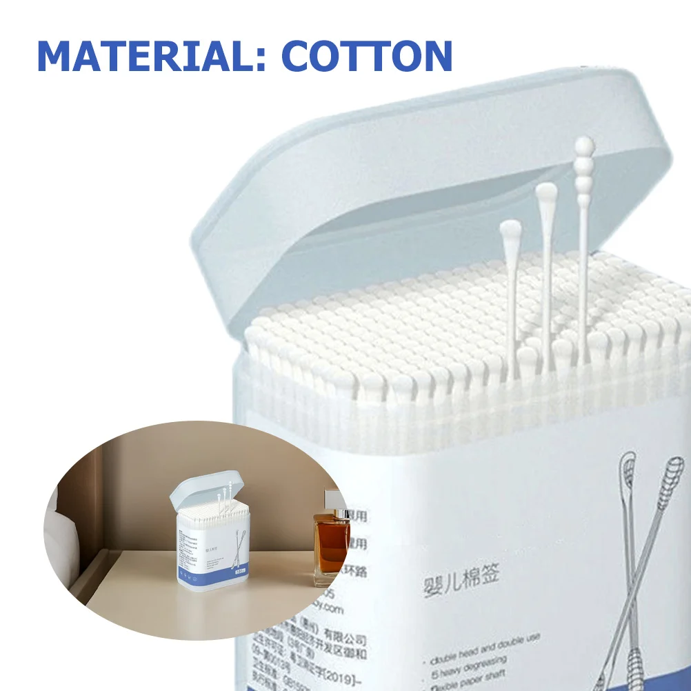 1 boîte de coton-tige pour bébé, Double tête, sans danger pour les oreilles, le nez et les yeux, dissolvant de cire, bâtons applicateurs pour enfants, coton jetable