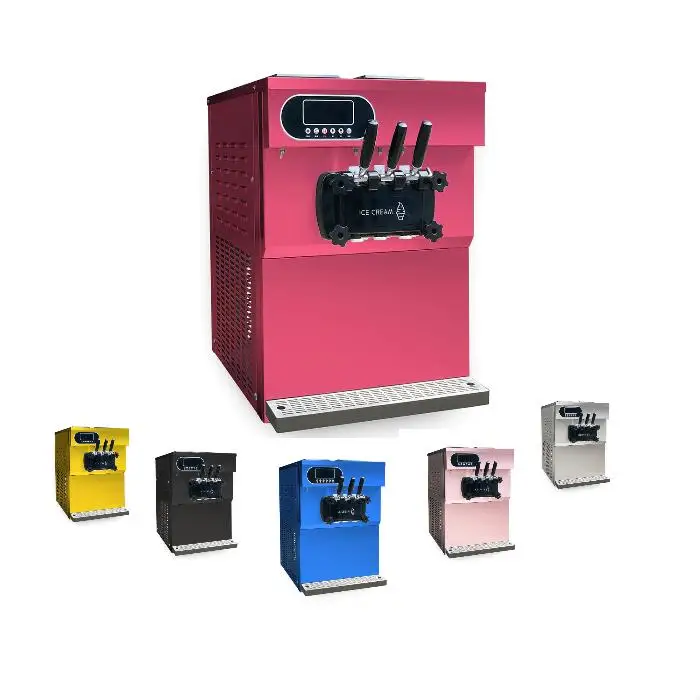 

SUNMAX Commercial 2+1 Flavors Table Top Good Quality Stainless Steel Three Flavors Cheap Soft Serve Ice Cream Machine