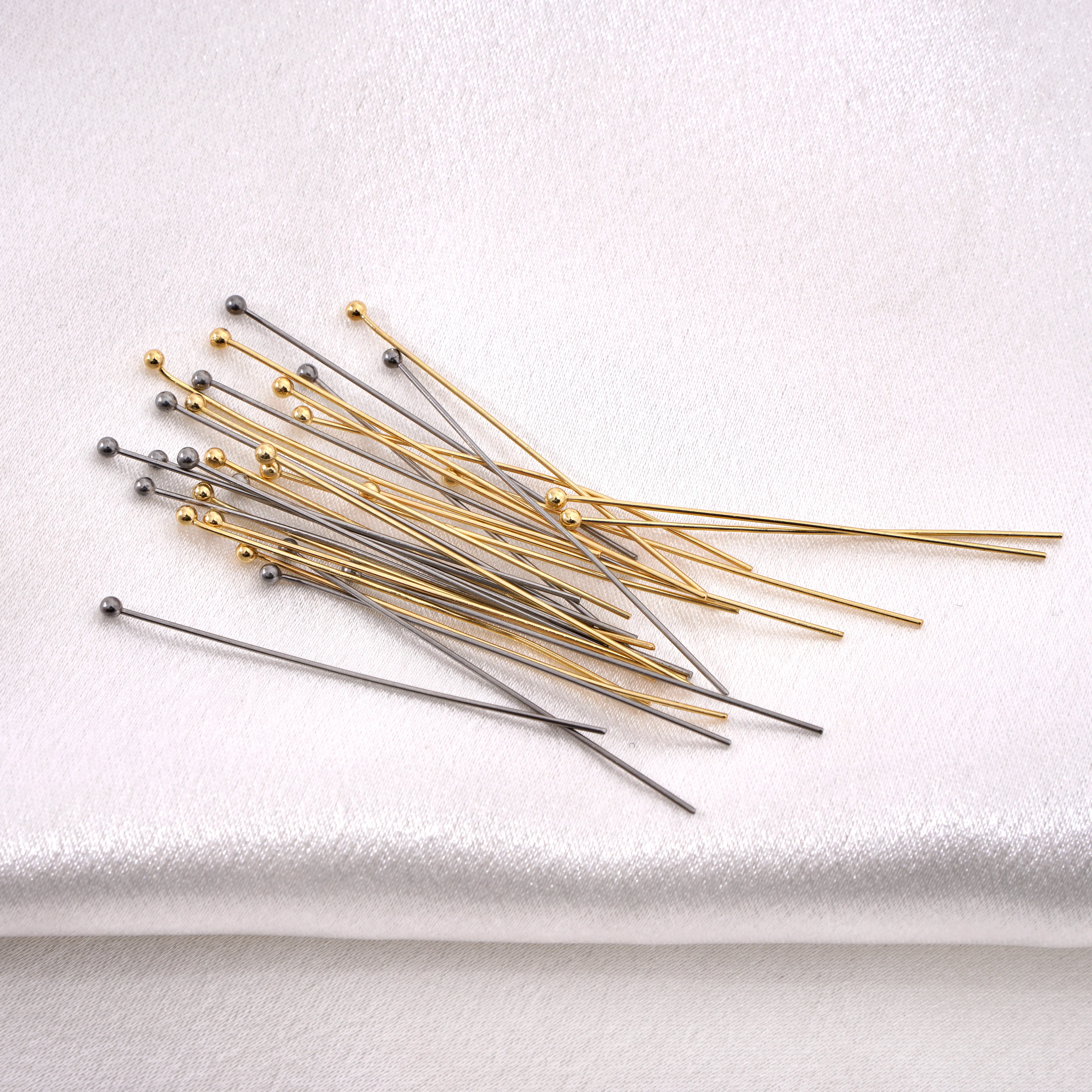 50-100pcs Stainless Steel Rhodium/Gold Color Ball Head Pins For Jewelry Making Earrings Headpins Accessories Handmade Supplies