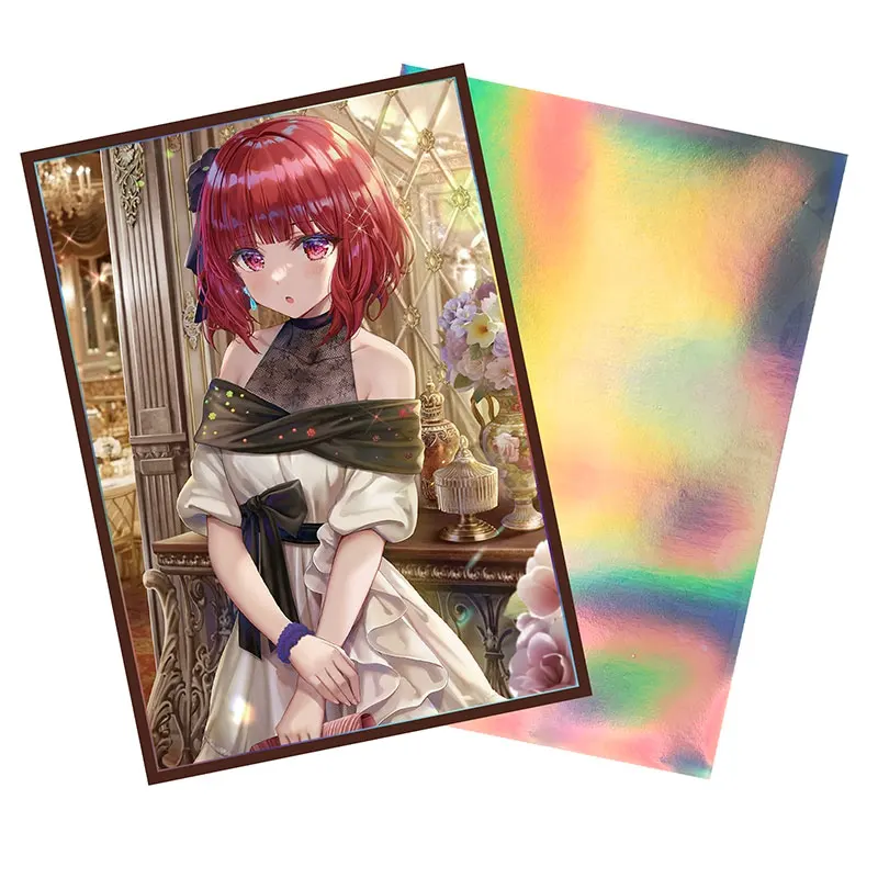 

50 PCS Holographic Anime Card Sleeves 63mm x 90mm Top Loading Inner Trading Card Sleeves for YGO Japanese Size Card Protector