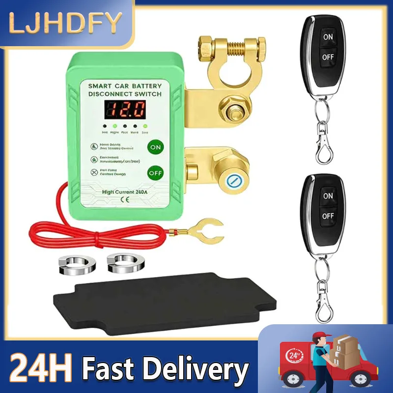 

240A 12V Auto Battery Master Switch with Remote Kill Switch Remote Battery Disconnect Switch with LED Voltage Display
