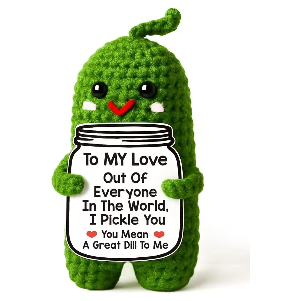 Handmade Crochet Pickle to My Love Anniversary Birthday Gifts for Women Men Mothers Day Christmas Gift