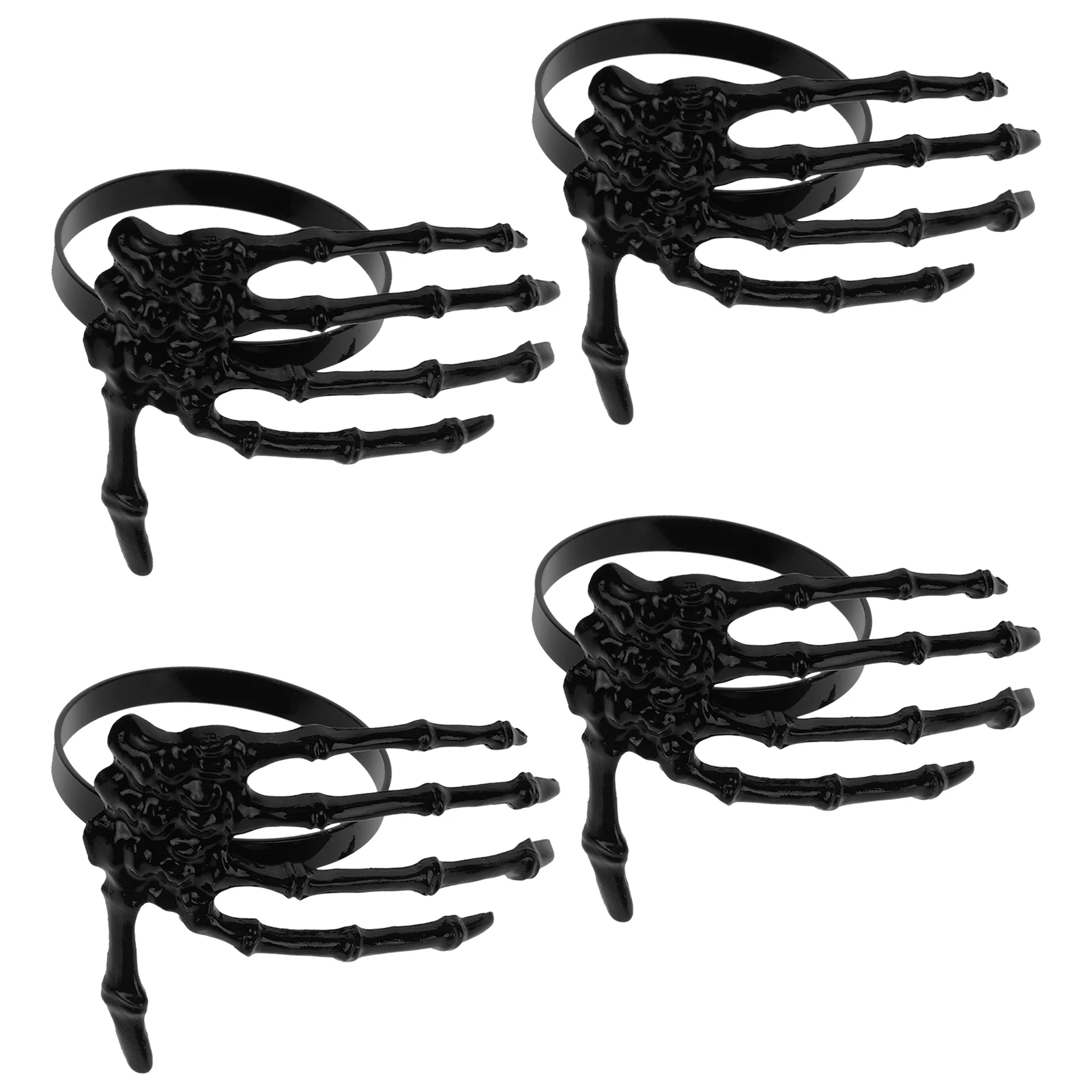 

4 Pcs Ghost H Napkin Rings Black Pearl Halloween Decorative Accessories Stylish Home Table Kitchen Bar Supplies