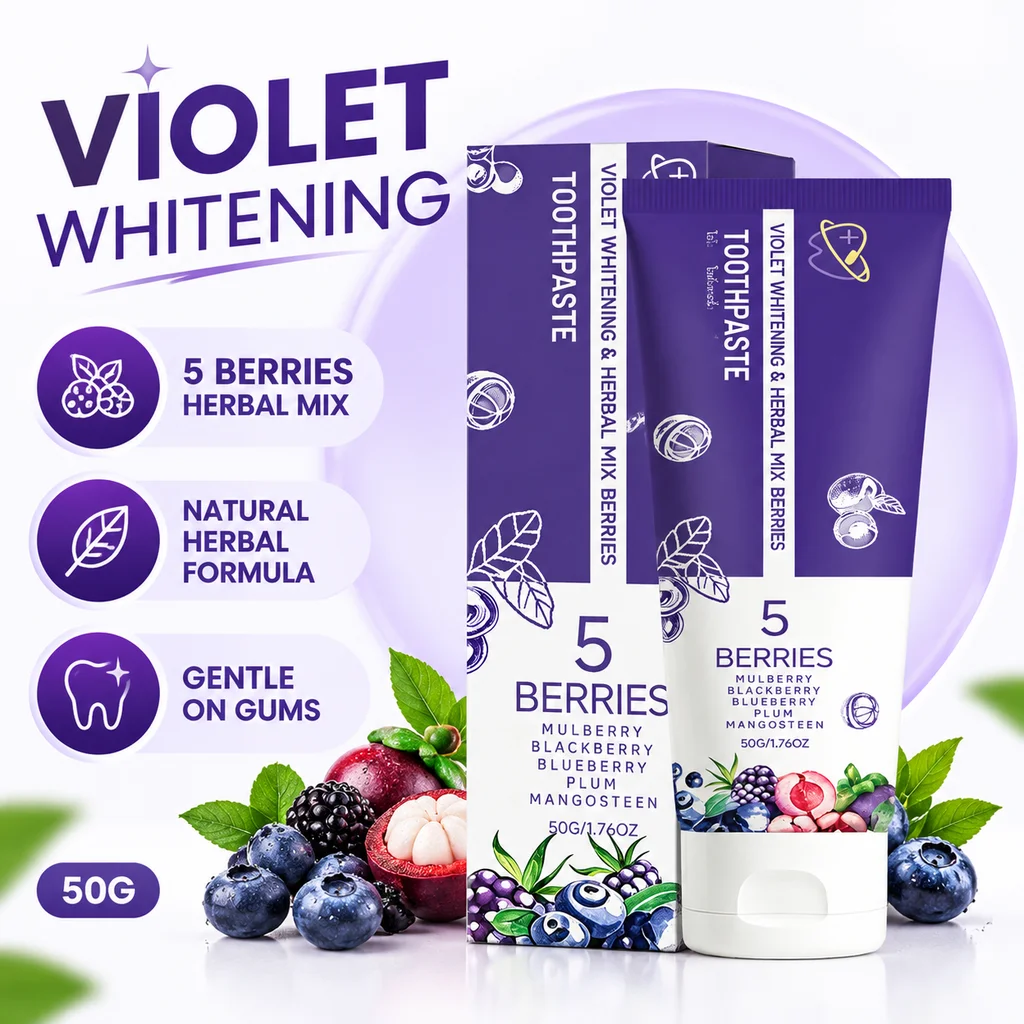 Berry Tooth Stain Removal Toothpaste Brightening Fresh Breath Daily Oral Enamel Surface Care Mint Gentle Teeth Cleaning Paste