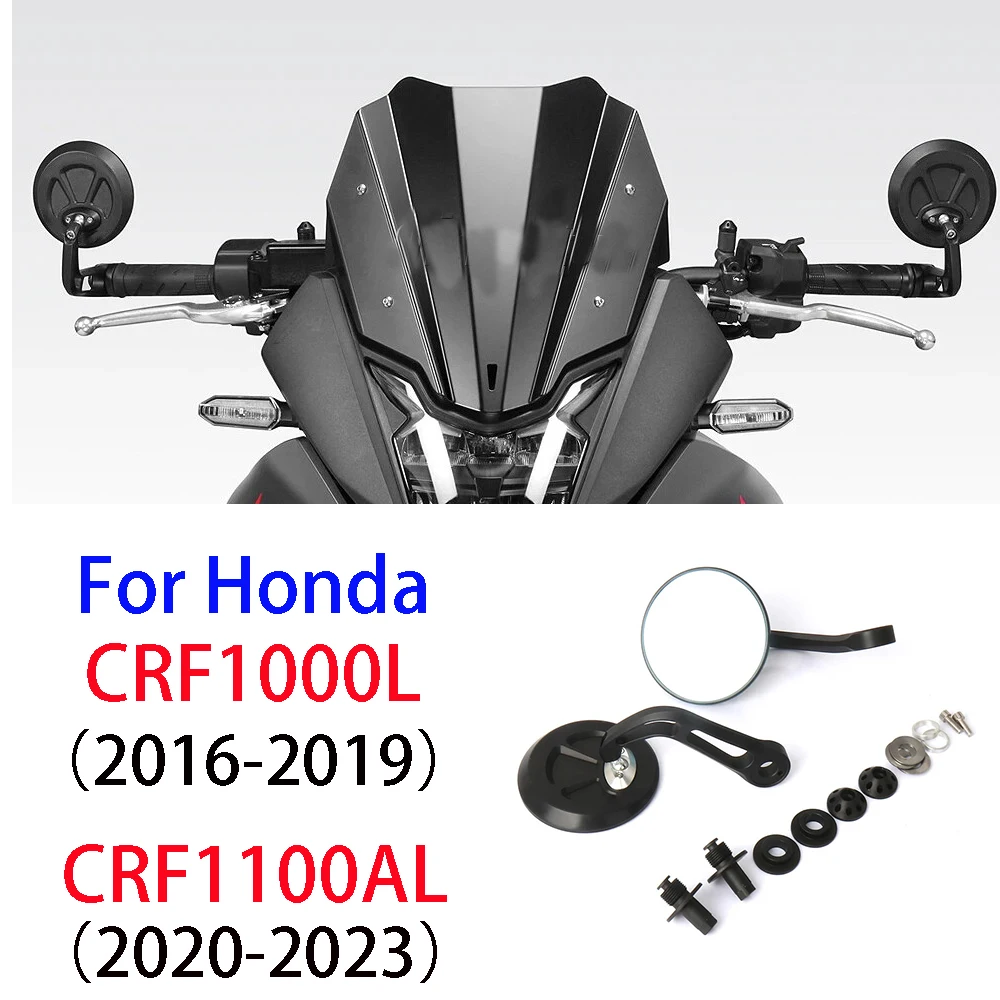 For HONDA Africa Twin CRF 1100 1000 L CRF1100L CRF1000L Universal Motorcycle Mirrors Rearview 2pcs Handle Bar End Mounting