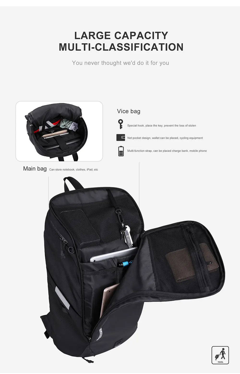 Rhinowalk 22L Wasserdichte Fahrrad Pannier Tasche Tragbare Radfahren Rucksack Fahrrad Hinten Rack MTB Stamm Tasche Pack Gepäck Tragen – Detail 7