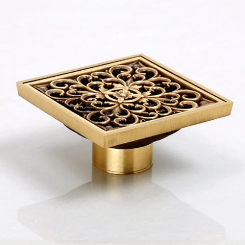 

Antique 10cmX10cm floor drain copper bath floor drain hole antique art floor drain bathroom deodorizing floor drain hole filte