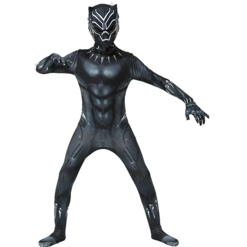 Halloween cosplay preto super-herói pantera traje para crianças adulto macacões conjunto super herói zentai terno pantera cosplay bodysuits