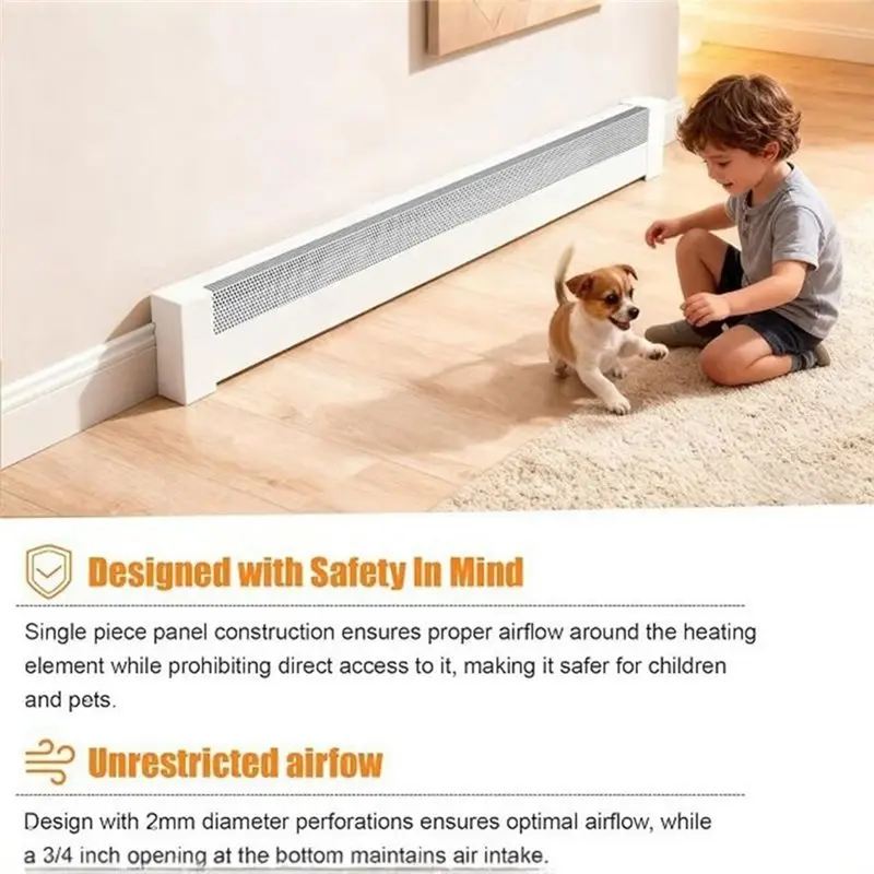 ABUO-Corner Guard Wall Protector Inside 90 Degree Corner For Square Baseboard Heater Cover Connects Multiple Heater Covers