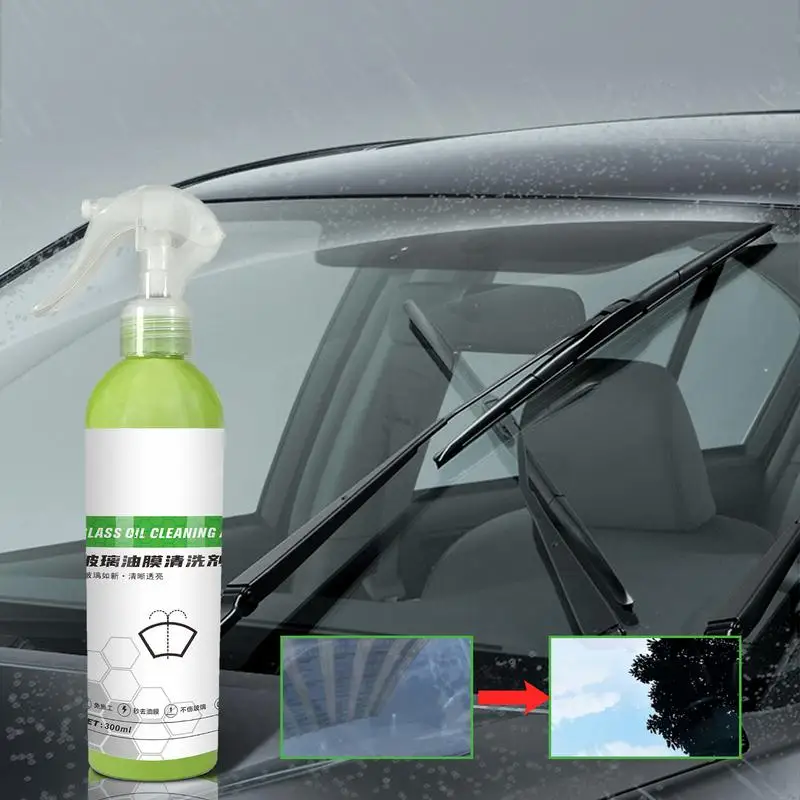 Limpiador de película de aceite para parabrisas de coche, limpiador de película de aceite para parabrisas de coche, limpiador de ventanas de aceite de vidrio, eliminador de manchas de agua, 300ml