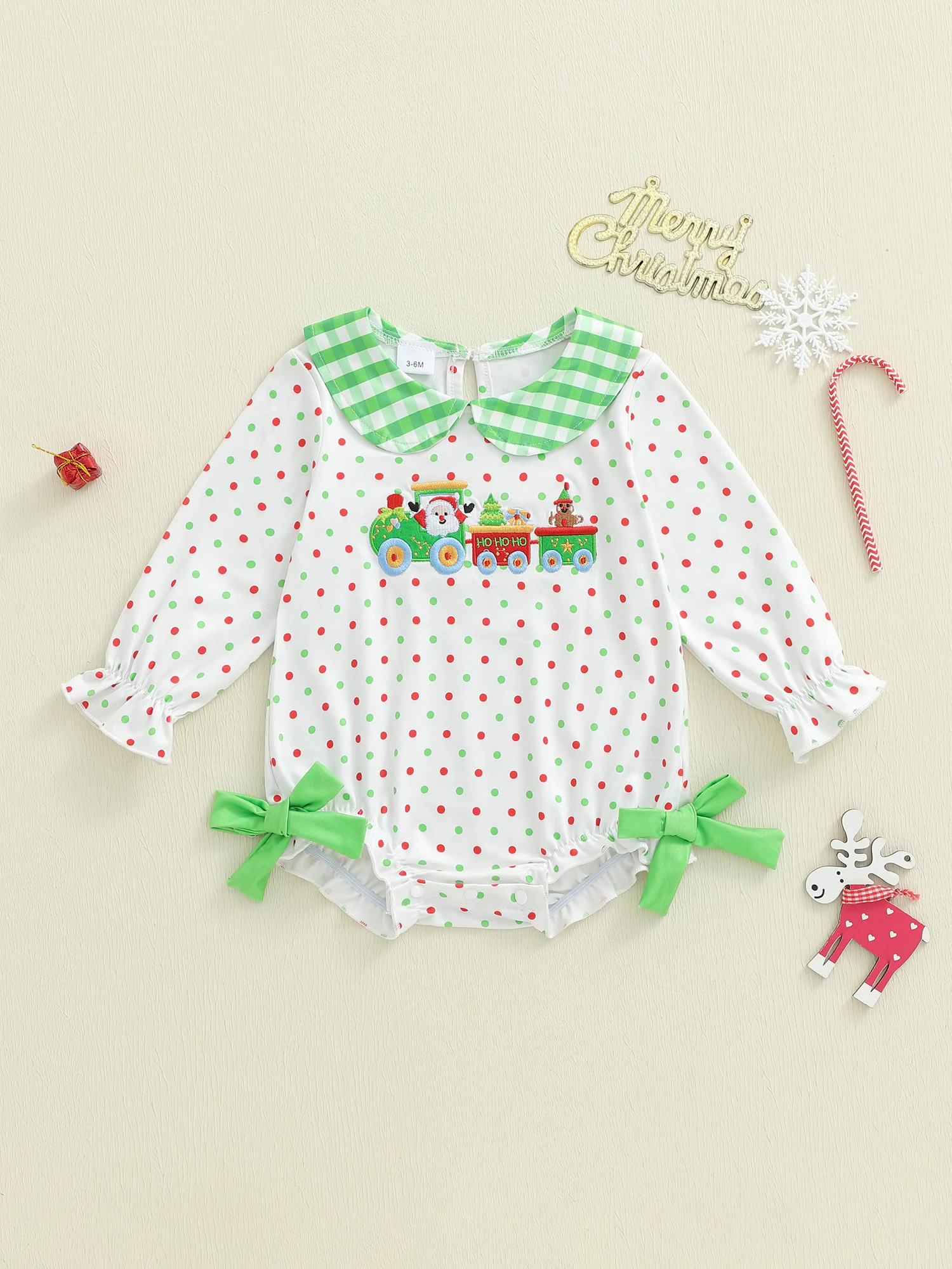 

Toddler Girls Winter Jumpsuit Cute Reindeer Patterned Long Sleeve Romper for Festive Holiday Outfit and Playful Fun