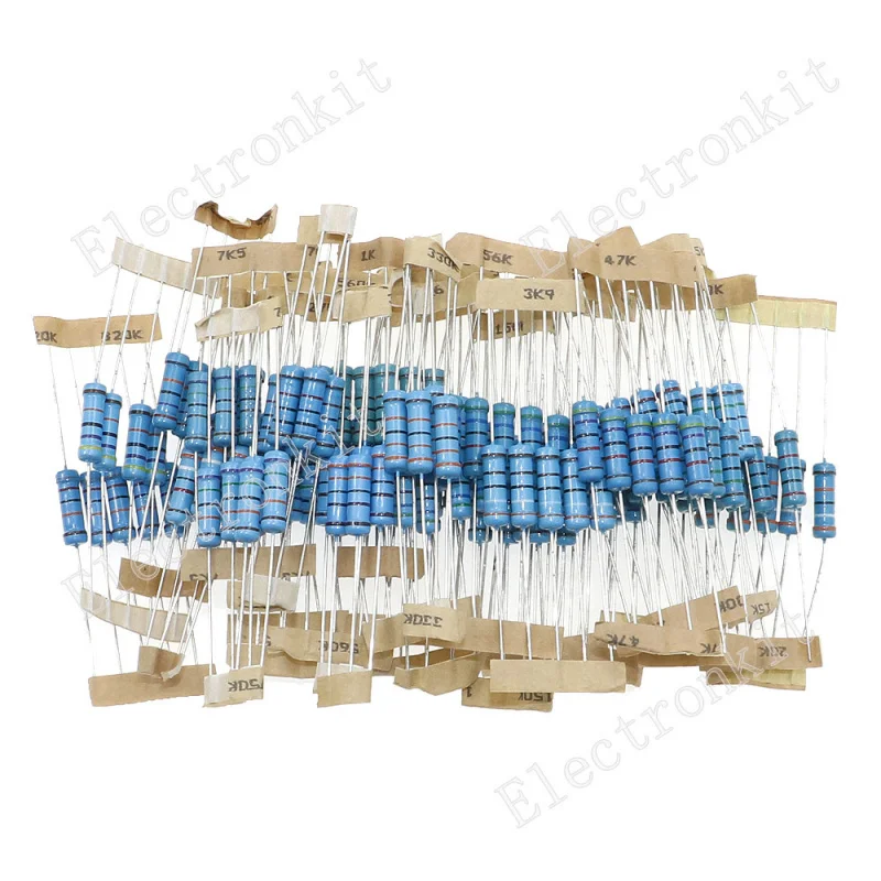 

150pcs 2W 1% 30values Carbon Film Resistance Assorted kit set 0.1R-750 ohm 1K-820K Resistance pack