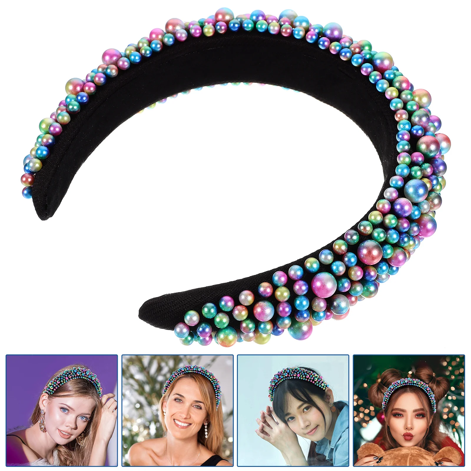 Christmas Pearl Headband White Womens Hair Accessories Spa Headbands Plastic Fitness Miss for Decorations