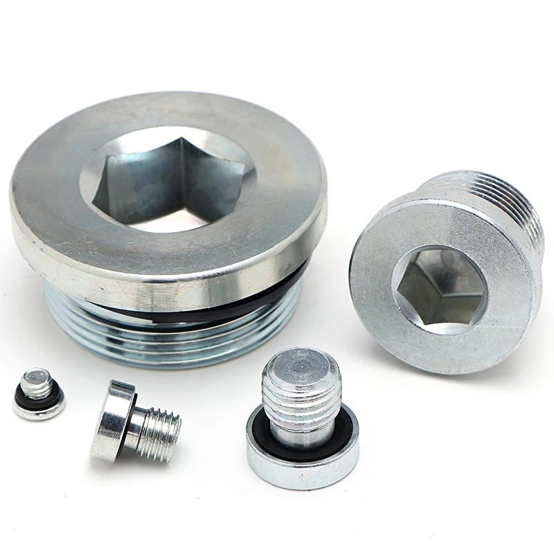 Metal Plug Carbon Steel Galvanized Hexagon G/BSP/UNF/M Screw Thread Hydraulic Stopper Inner Six Angle With Sealing Ring