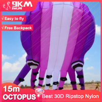 9KM 15m Octopus Kite Line Laundry Kite Soft Inflatable 30D Ripstop Nylon with Bag for Kite Festival with Bag (Accept wholesale)