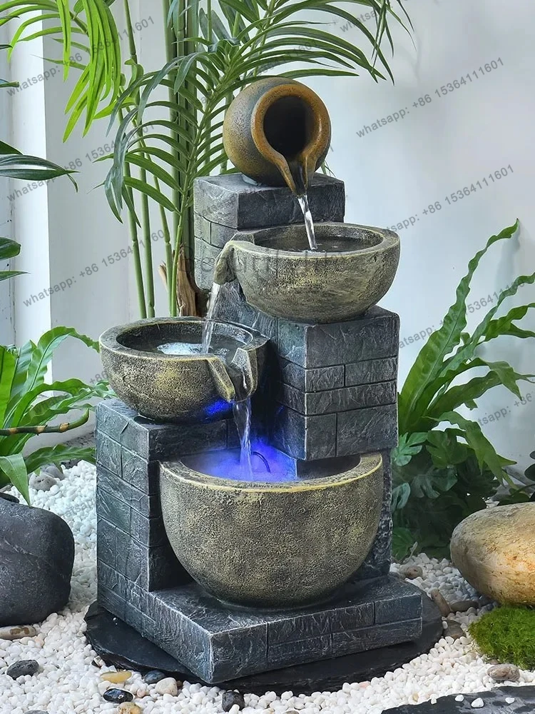 Minimalist Floor Courtyard Rockery Water Fountain Decoration Circulating Water Entrance Water Landscape Decoration