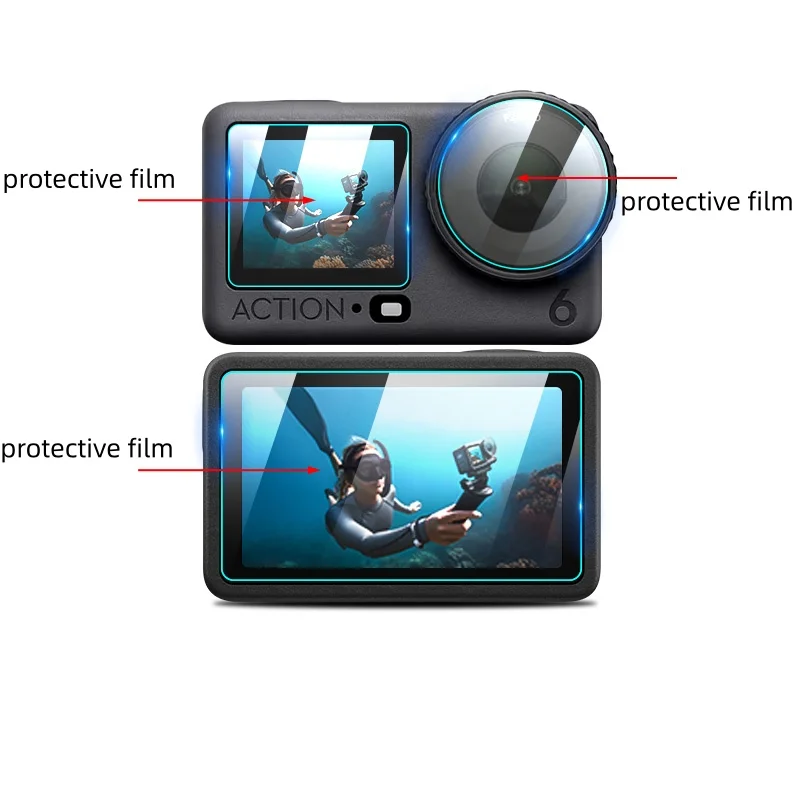 

​Tempered Glass Screen Protector for DJI OSMO Action 6 Lens Protective Film Action Camera Accessories