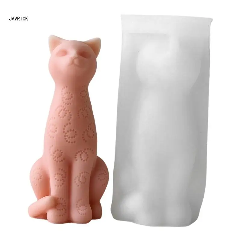 Handmade 3D Cats Statue Mould Making Mold for Artistics Home Decoration D0LC