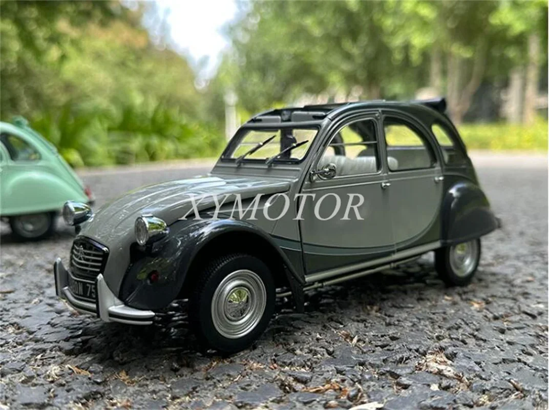 Norev 1/18 1:18, 쉐보레 2CV 6 클럽 AZL 찰스턴 다이캐스트 모델 자동차 선물, 그레이, 그린, 블루 디스플레이 장식 컬렉션