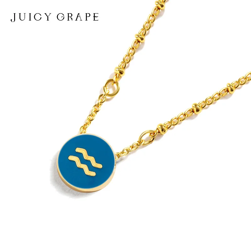 JUICY GRAPE 12 Zodiac Signs Necklace Capricorn Aquarius Pisces Aries Taures Gemini Cancer Leo Virgo Libra Scorpio Sagittarius