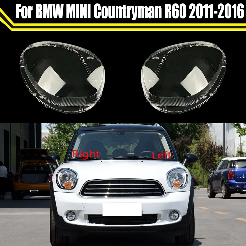 For BMW MINI Countryman R60 2011-2016 Halogen Headlight Shell Lampshade Headlamp Cover Plexiglass Replace Original Lens