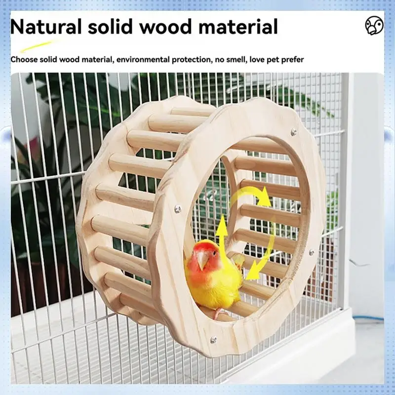 

AD-Bird Cage Perch Rotating Wheel Toy Standing Wheel Pet Training Bird Supplies