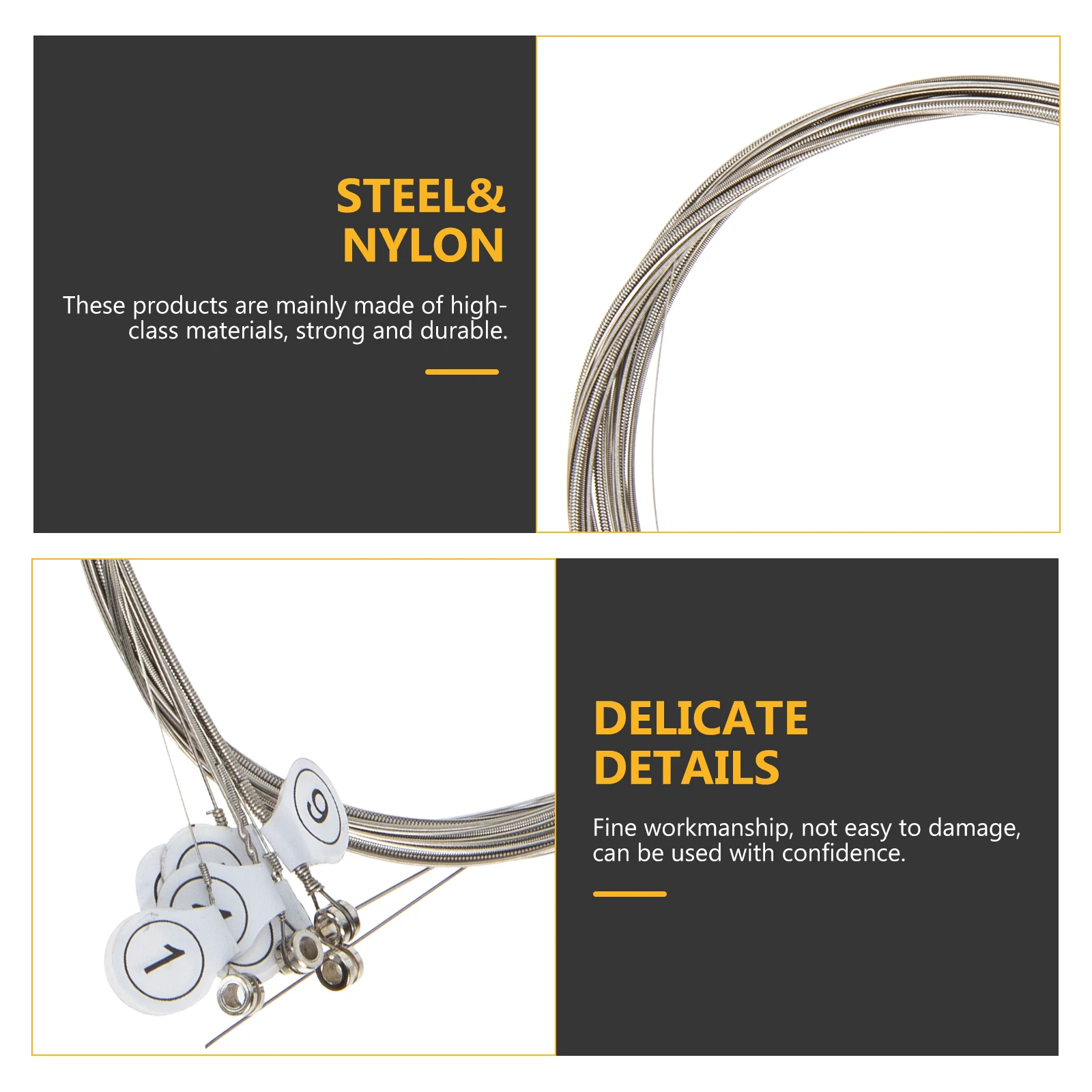 

2 Sets String Change Electric Guitar Strings Accessory Nylon Silver Accessories