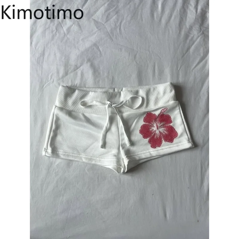 

Шорты Kimotimo в американском ретро-стиле с принтом Spicy Girl, новинка 2026 года, облегающие спортивные брюки с высокой талией, повседневные универсальные шорты в стиле Y2K, уличная мода