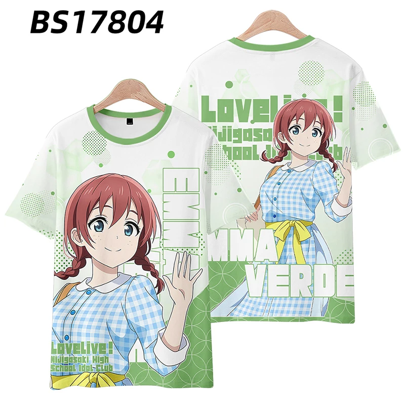 Love Live! Nijigasaki High School Idol Club 3D T Shirt Women Men Takasaki Yu Uehara Ayumu Konoe Kanata Osaka Shizuku Graphic Tee