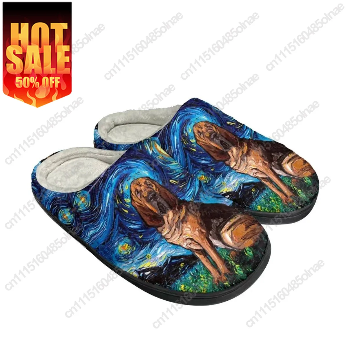 Starry Night Maltipoo Dog Printed Women's Cotton Slippers Non-Slip Ladies Home Footwear Dropshipping Comfort Couple Floor Shoes