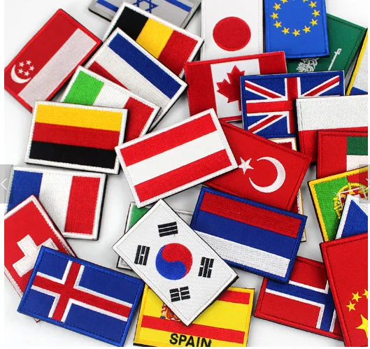 35PCS Embroidered Flag flagsClothing thermoadhesive patches Badges patch Iron-on transfers for clothing Patches for clothing