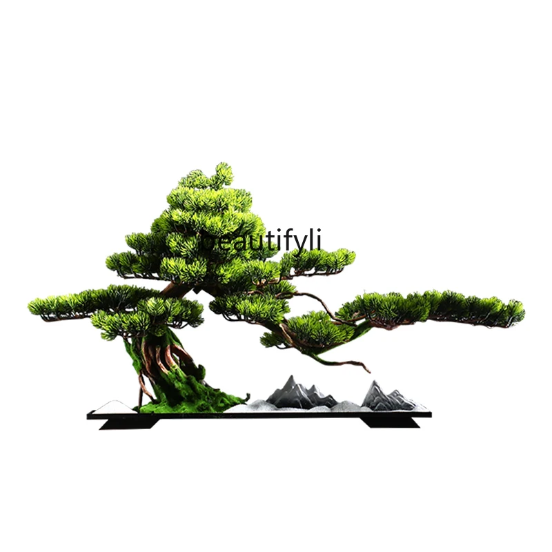 

simulated welcome pine tree ornament, living room entrance, bonsai hotel office, clubhouse landscaping soft decoration