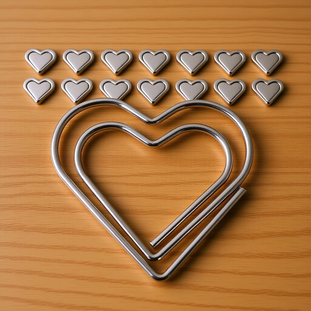 

50Pcs Heart Paper Clips Creative Metal Paperclip Bookmarks Document Organizer Office Supplies Cute Decorative Paperclips Small