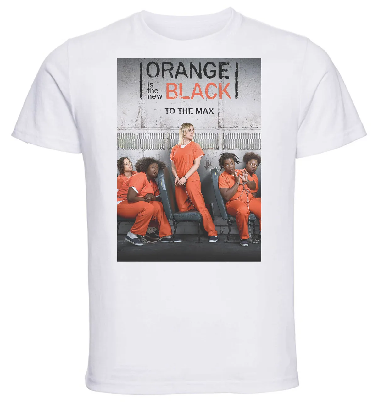 T-Shirt Unisex White TV Series Playbill Orange is the New Black Stagione 6