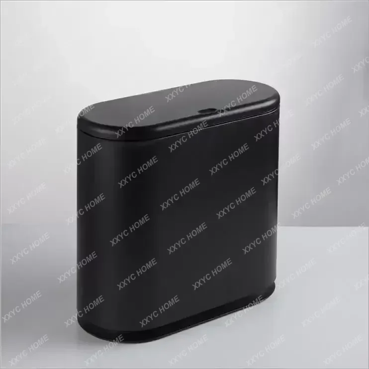 

Сместительный бак с овальной крышкой для унитаза, скандинавский узкий бесконтактный мусорный бак для ванной комнаты, экологически чистый Cubo De Basura для хранения в домашнем офисе YH5LJT