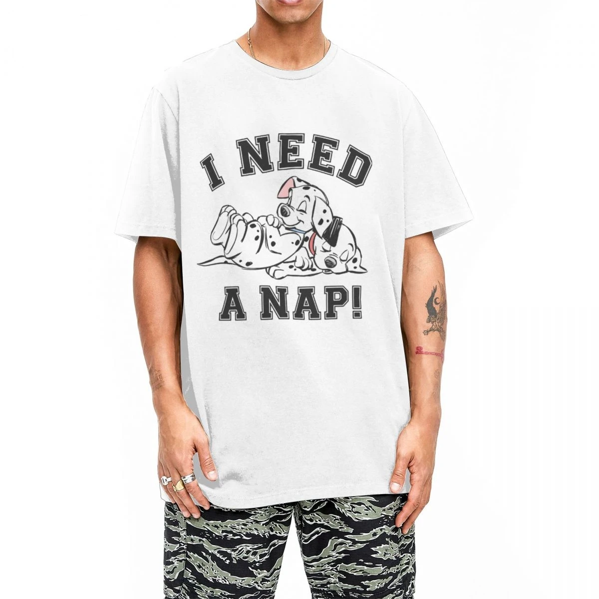 Men Women I Need A Nap 101 Dalmatians T Shirt  Pure Cotton Clothes Vintage Short Sleeve Tee Shirt Gift Idea T-Shirt